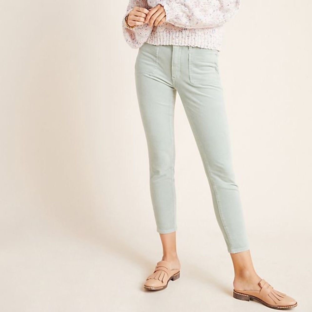 ANTHROPOLOGIE Pilcro and the Letterpress High-Rise Skinny Corduroy cropped Pants